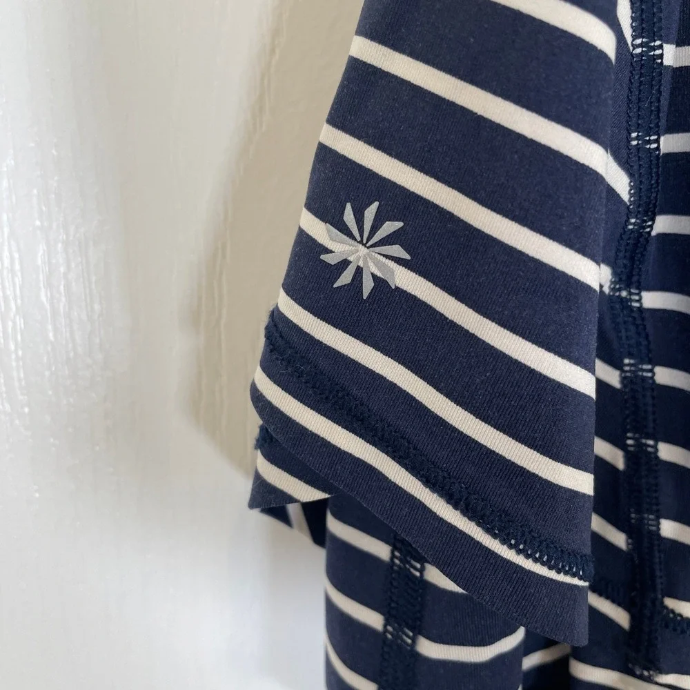 Athleta Skort Navy Blue White Striped Active‎ Built-In Shorts Tennis Golf Swim S